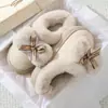 Zuo'Er 411 Mariposa 2025 Pantuflas de Algodón para Parejas, Forradas de Felpa, Cálidas, Antideslizantes, Color Sólido, Adecuadas para Uso en Interiores y Exteriores, Pantuflas de Algodón de Alta Gama