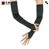 Guantes Largos de Satén sin Dedos para Mascarada de Halloween, Mangas para Vestido de Novia Wai Ni Jun para Mujer