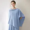 Consinee Fio 100% Caxemira Feminino Elegante da Moda Estilo Old Money Manto Xale Roupa de Exterior Casual