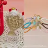 Ramo de Flores Frescas Rosa de Oro Puro Colgante de Oro con Cordón de Terciopelo Serie Perro para Promoción de Transmisión en Vivo de Tiktok