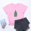 Comercio exterior Camiseta creativa casual europea y americana para mujer Camiseta de cuello redondo con estampado del mundo para mujer