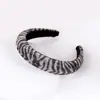 Diadema nueva transfronteriza para mujer, diadema barroca europea y americana con pedrería, accesorios para el cabello, diadema de esponja con estampado de leopardo, tocado