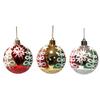Bolas de Navidad al por mayor, pintadas a mano, con patrón navideño, para decorar el árbol de Navidad, adornos colgantes, bolas de plástico chapadas, decoraciones navideñas.