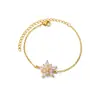 Pulsera Popular Transfronteriza de Flor con Circonita Incrustada de Diamantes Cadena de Estrella de Acero Inoxidable Joyería de Mano de Alta Calidad Venta al por Mayor de Joyería