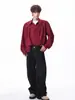 Chaqueta Camisa Plisada de Corte Holgado y Diseño Versátil, Camisa de Manga Larga Estilo Americano para Hombre con Remaches, Adecuada para Parejas, Primavera y Otoño