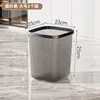 Cubo de basura transparente para uso doméstico, gran capacidad, con aro sujetabolsas, apto para dormitorio, baño, oficina, cocina, plástico, papelera de almacenamiento de alta gama