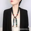 Nuevo Bufanda de Seda con Cuentas de Moda Retro Collar Pulsera Moderna de Moda de Gama Alta Nicho Accesorios para Vestir Suéter para Mujer
