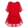 Vestido para Mujer de Mangas Murciélago Verano Transfronterizo para Mujer Ajustado Adelgazante Cintura Elegante Malla Cuello Redondo Longitud Media Falda en A