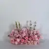Arreglo floral de piso para boda, decoración de fila de flores rosas, flores de boda, flores artificiales, decoración de pasillo, ambientación, arte floral de escenario T