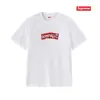 Camiseta de Algodón Pesado Moda Americana Transfronteriza Estampado de Letras Supreme Cuello Redondo Manga Corta Unisex Holgada Casual para Hombres y Mujeres