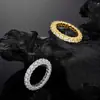 Anillo de Boda para Mujer 2025 Nuevo de Lujo Totalmente Diamantado Redondo de 3.0 mm Moissanita Bañado en Plata S925 Oro Blanco de 18 Quilates