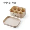 Caja de almacenamiento de cosméticos de escritorio de plástico translúcido esmerilado para labiales con tapa, caja para mascarillas, caja organizadora para productos de cuidado de la piel