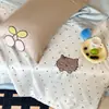 Juego de Colcha de Verano Estilo Ins de los Años 60 en Tencel Estampado y Bordado, Cuatro Piezas, Nuevo Producto de Verano con Sensación de Alta Gama, Colcha Refrescante de Verano, Ropa de Cama de Algodón Tencel