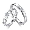 Anillo de Compromiso de Circonita de Diamante Mosan Transfronterizo Anillo de Pareja Corona Europea y Americana Apertura Gota de Pegamento para Hombres y Mujeres Venta al por Mayor