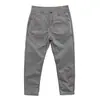 Calça Casual Masculina Nova de Algodão Lavado Microelástica Solta Reta Pequena Versátil Simples Slim Tendência Nove Pontos