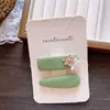 Novo prendedor de cabelo xadrez doce estilo coreano para meninas, presilha lateral para franja, BB clip, presilha de cabelo floral feita à mão dopamina e elástico de cabelo