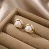 Pendientes de Perla Estilo Francés Vintage Aguja de Plata, Sensación de Nicho de Alta Gama, Atmósfera Suave, Pendientes Delicados, Versátiles para el Viaje Diario