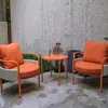 Combinación de Mesa y Sillas de Exterior Silla de Mimbre para Patio Nórdico Mesa y Sillas Pequeñas para Balcón Mesa de Café de Ocio Silla de Mimbre Popular en Internet Muebles de Exterior