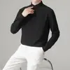 Marca de moda Cachorros Chaqueta guapa para hombre Primavera Otoño Verano Seda helada fina Ropa de trabajo Camisa blanca Superior Ropa Camisa negra de manga larga