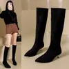 Temperamento Estilo Británico Punta Fina 2026 Botas Largas Mujer Botas Largas Mujer Otoño Invierno Botas Adelgazantes Tubo Recto Tacón Delgado Perezoso Nuevo Estilo