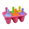 Molde de Silicone para Picolé com 6 Furos Molde Multifuncional para Sorvete Molde DIY para Sorvete Caseiro Infantil Molde para Comida Complementar