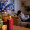 Velas Aromáticas Rayadas Borgoña Personalizadas, Luz de Mesa Creativa con Fragancia para Bodas, Regalo de Alta Gama para Niñas