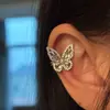 Pinzas para Orejas de Mariposa de Circonita Estilo Francés para Mujeres Sin Perforaciones, Brazaletes de Oreja de Moda para Viajar, Lujo Ligero, Gama Alta, Aretes Versátiles