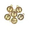 Aleación cabeza de marca redonda moneda colgante accesorios diy accesorios para joyería hecha a mano collar dorado pulsera colgante