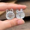 Pulsera de Cristal Blanco Purificante Corporal Piezoeléctrico al por Mayor con Talla de Gato Kt Accesorios de Joyería DIY Xiaohongshu Douyin