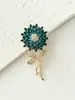 Broche de Girasol de Aleación con Pedrería de Cristal, Broche de Girasol con Diamantes, Broche de Moda para Accesorios de Ropa de Mujer