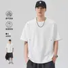 Camiseta Masculina, Novo Estilo de Verão, Algodão Jelly Modal, Fashion, Solta, Respirável, Casual, Versátil, Manga Curta, Camiseta de Gola Redonda para Homens