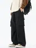 Pantalones cargo rectos de moda estilo americano con bolsillos grandes, unisex, otoño vintage de corte holgado, pantalones casuales modernos y versátiles
