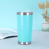 Taza de coche de plástico rociado transfronterizo de 20 oz, taza de aislamiento al vacío de acero inoxidable 304, taza de hielo portátil para coche al aire libre con tapa