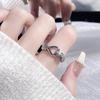Anillo abierto apilado de estilo francés, personalizado, de alta calidad, con diseño de nicho, ligero y lujoso, combina con todo, para mujer.