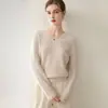 Suéter básico versátil de cuello en V de cachemira pura para mujer, nuevo para otoño e invierno, de manga larga, sencillo
