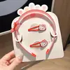 Conjunto de Accesorios para el Cabello Infantiles de Moda: Lazo Grande de Cuadros, Diadema Linda para Niña, Pinza para el Cabello, Adorno de Tela para el Cabello