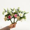 Adornos de Flores Artificiales de Lujo Ligero Decoración de Flores Falsas para Sala de Estar Adornos Florales para Mesa de Comedor Ramo de Gama Alta Adornos de Plantas Florales en Maceta para Porche