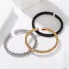 Joyería de Acero de Titanio Transfronteriza Pulsera Abierta de Cable de Acero Trenzado para Hombres Simple y Versátil con Acero Inoxidable Precio de Fábrica al por Mayor