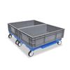 Caja de plástico con ranura plana para coche de tortuga hueca, caja pequeña de cuatro ruedas apilable, carrito de herramientas móvil, carrito