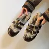Zapatos Mary Jane de cuero suave estilo francés con doble tira para mujer, con punta poco profunda, forro de lana de cordero para abrigar y suela plana, adecuados para usar al aire libre.