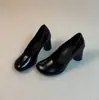 Versión de Piel de Oveja~ Mismo Estilo que los Populares Zapatos 'Chica de Casa', Zapatos de Salón Individuales de Punta Redonda de 7cm de Boca Baja para Mujer, Zapatos de Tacón Grueso de Piel, Elegantes Tacones Altos para Ir al Trabajo