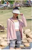 Ropa de Protección Solar de Hilo Original para Mujer 2025 Nuevo Sombrero de Pegamento Negro Ropa de Protección Solar Equitación Protección UV Sensación de Hielo Transpirable Ropa para la Piel