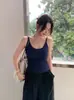 Camiseta sin mangas de moda con cuello en U, color liso, camisola básica ajustada para mujer, nuevo estilo de verano 26 H081110