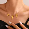 Colar com pingente de pássaro pequeno fresco de aço inoxidável de venda quente transfronteiriça, temperamento doce, combina com tudo, senso de design de nicho, corrente para clavícula