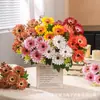 Buquê de flor artificial Margarida Africana de cinco pétalas, peça única, decoração suave realista de alta qualidade para casamentos, decoração de casa, fotografia, parede de flores e flores artificiais para paisagismo