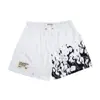 Nuevos shorts estilo americano con estampado de llamas, pantalones deportivos para hombre, shorts de malla para baloncesto, holgados, modernos, de tres puntos