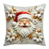 Funda de Almohada Temática Navideña Más Vendida de Amazon Roja y Blanca Decoración Festiva Ambiente Sala de Estar Mesita de Noche Cojín Funda de Almohada