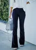 Pantalones de pana acampanados de cintura alta ajustados de color liso para mujer, con cintura elástica, de moda casual, para la primavera y el otoño 2026, transfronterizos