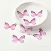 Acessórios de Borboleta Simulada de Camada Dupla DIY Feito à Mão Estéreo Borboleta Pequena Decorações para Roupas Tecido Acessórios de Borboleta Simulada