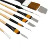 Conjunto de Pincéis para Pintura a Óleo com 32 Peças, Transfronteiriço, com Cabos de Madeira de Nylon, Pincéis Planos, Pincéis para Arte de Parede Pintados à Mão, Pincéis para Arte Guache Acrílico